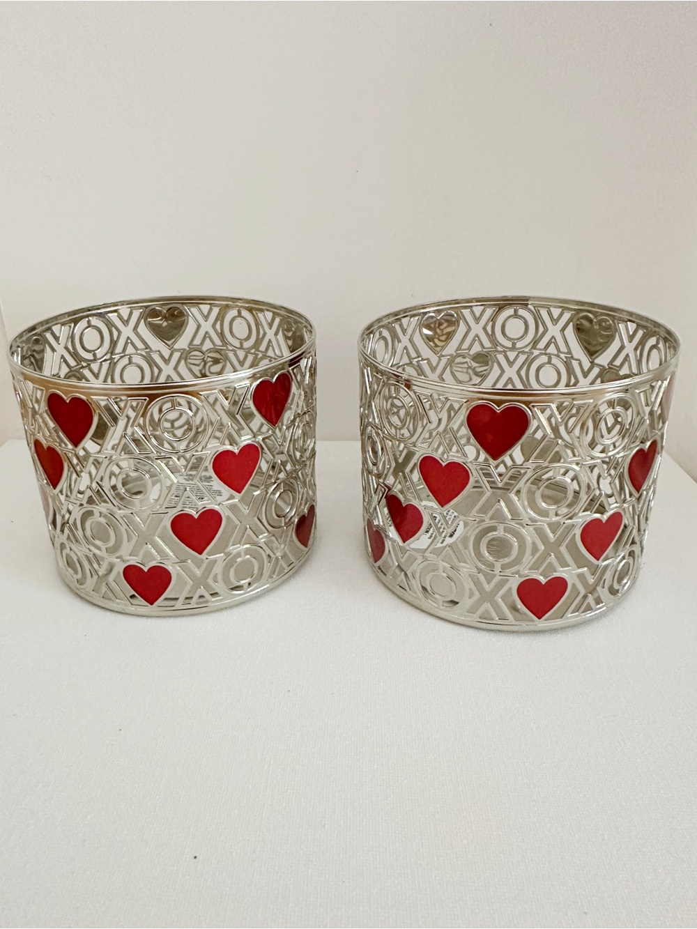 Bath & Body Works XOXO Valentine’s Day 3 Wick Candle Holder Set of 2